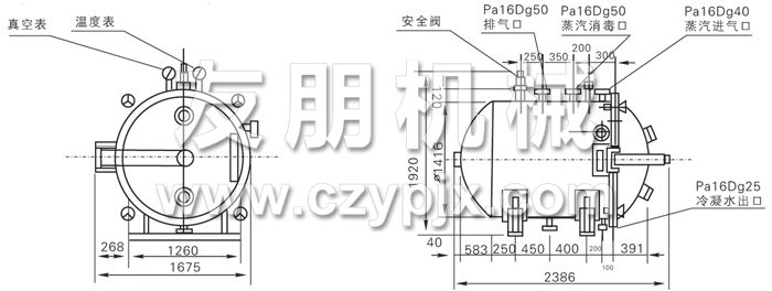 圓形靜態(tài)真空干燥機(jī)結(jié)構(gòu)示意圖